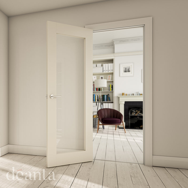 Deanta White Primed Denver Clear Glazed Internal door