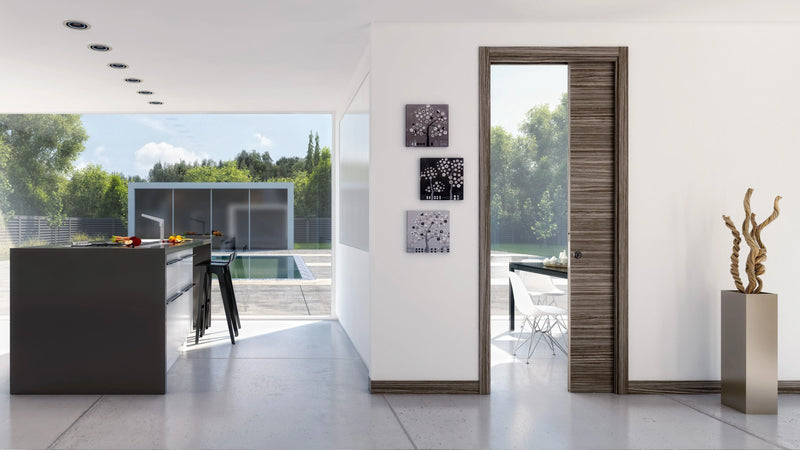 Atlantic Ermetika EvoKit Single Pocket Door System 686x1981 Door 100mm WT - Raw Wood - Door Supplies Online