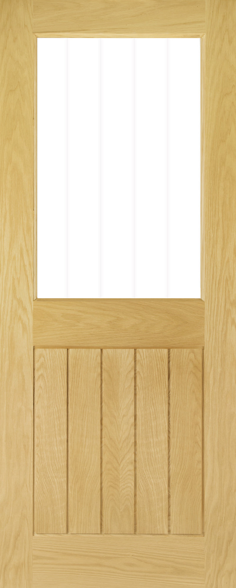 Pre-Assembled Oak Ely 1L Half Glazed Pre-finished Door Set