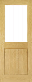 Oak Ely 1L Half Glazed Pre-finished Door Kit