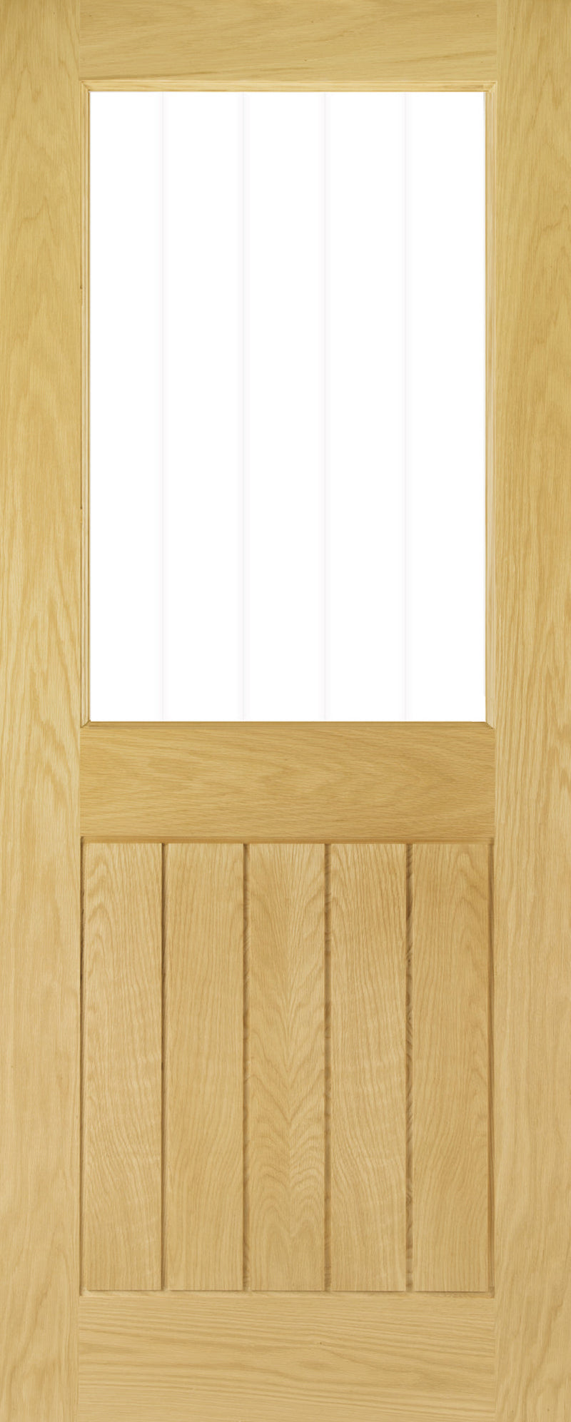 Oak Ely 1L Half Glazed Pre-finished Door Kit