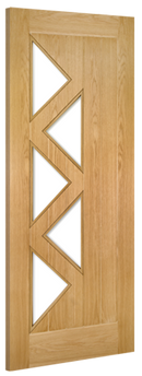 Deanta Oak Ely 5L Glazed Pre-finished Internal door