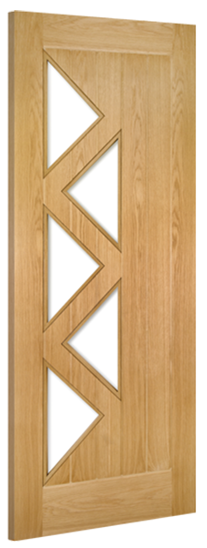 Deanta Oak Ely 5L Glazed Pre-finished Internal door