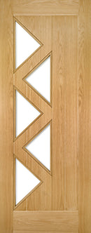 Oak Ely 5L Glazed Pre-finished Door Kit