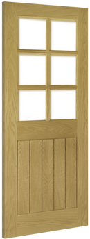 Deanta Oak Ely 6L Glazed Pre-finished Internal door