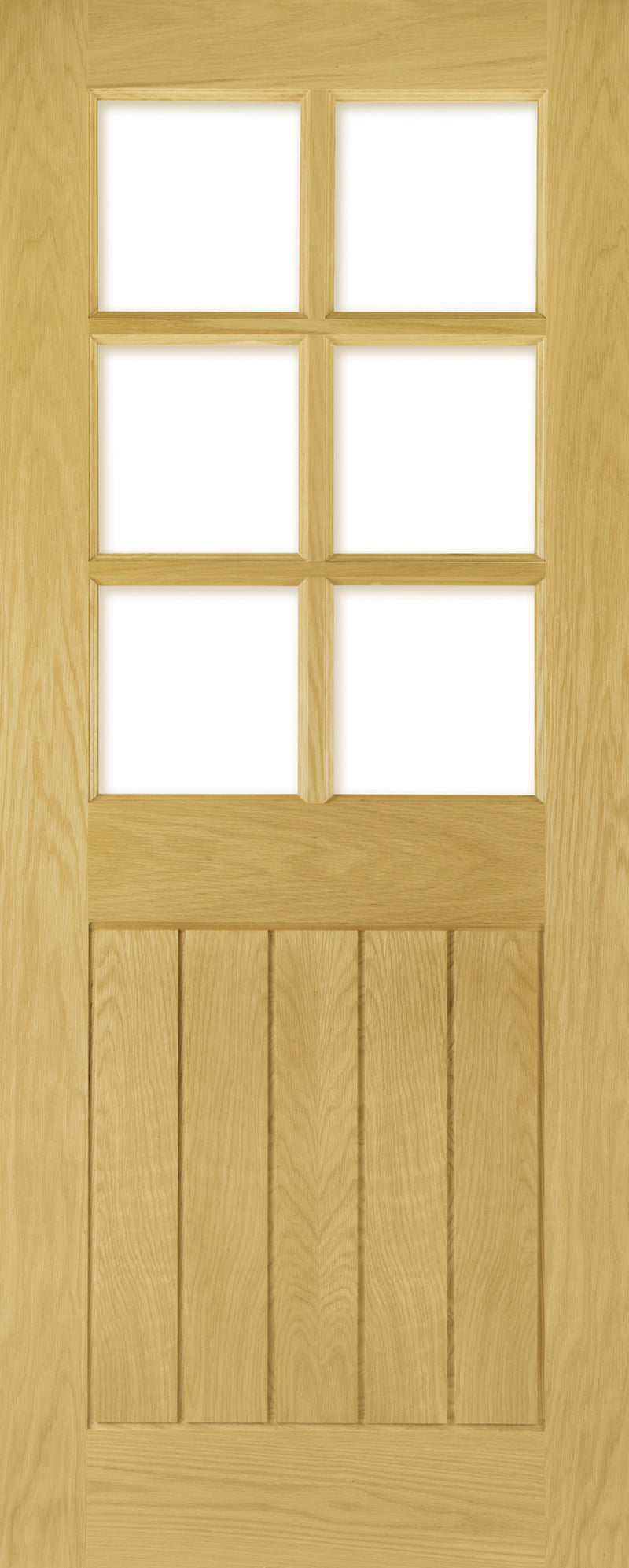 Deanta Oak Ely 6L Glazed Pre-finished Internal door