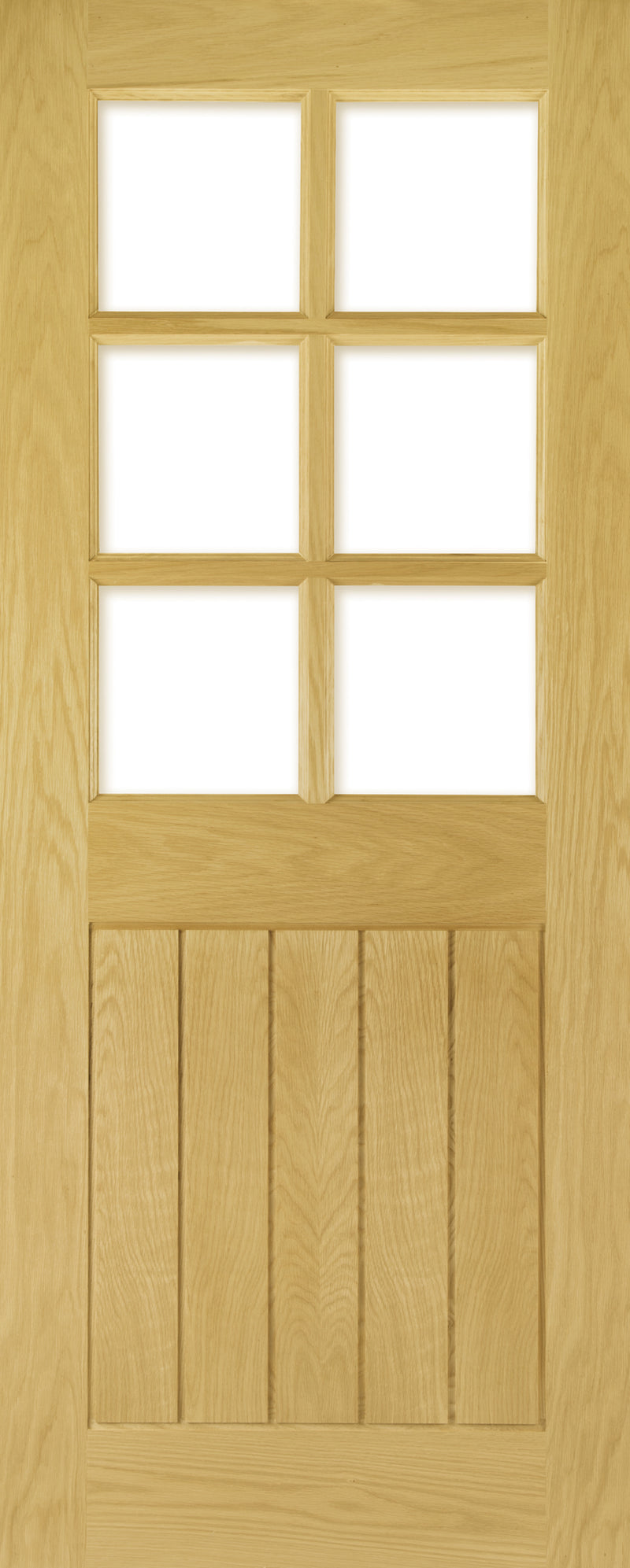 Deanta Oak Ely 6L Glazed Internal door