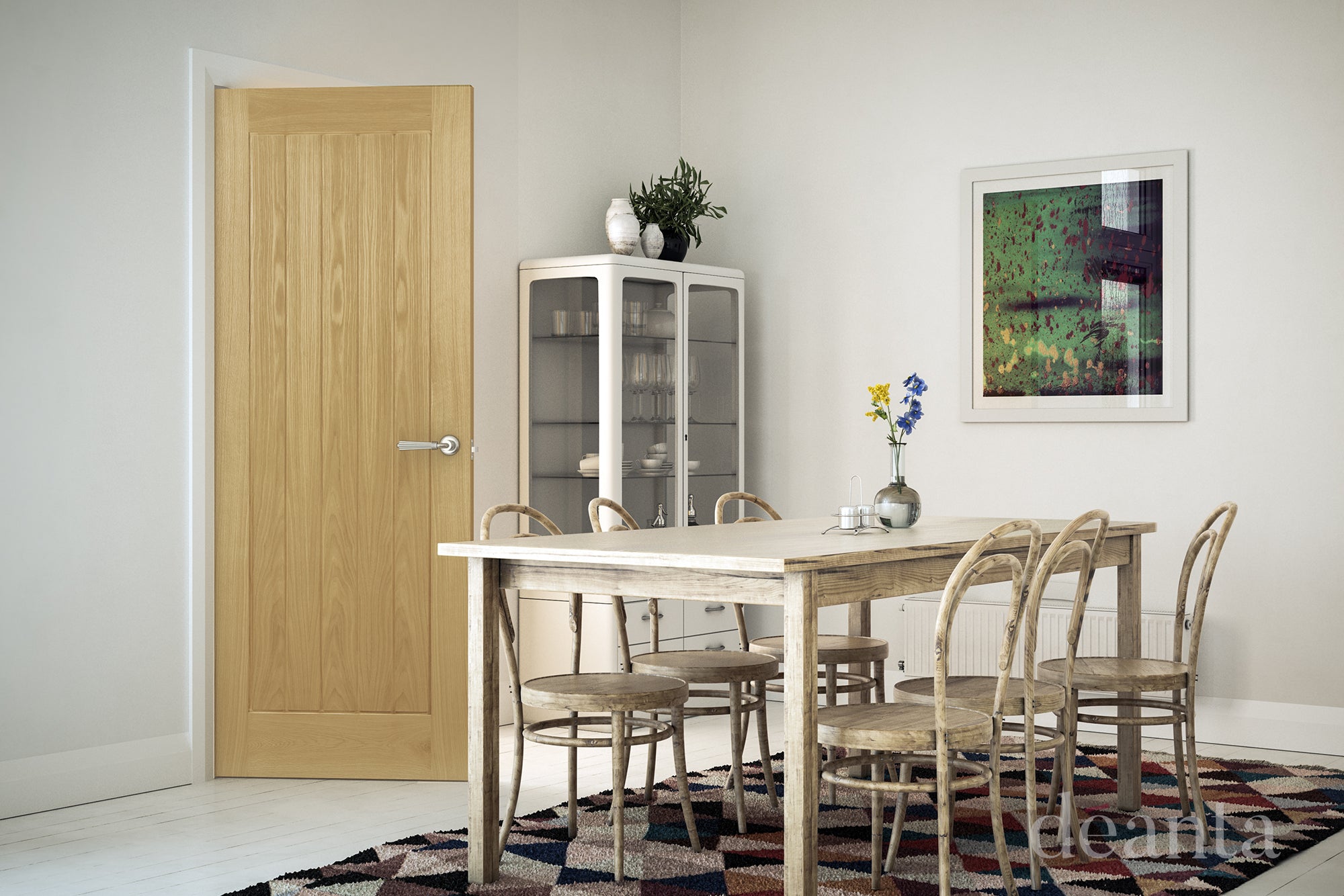 Pre-Assembled Oak Ely Fire Door Set