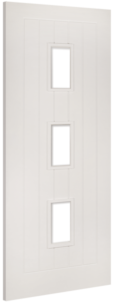 Deanta White Primed Ely Clear Glazed Fire Door