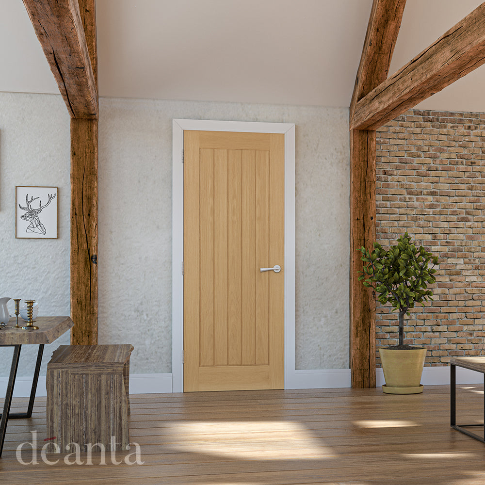 Pre-Assembled Oak Ely Fire Door Set