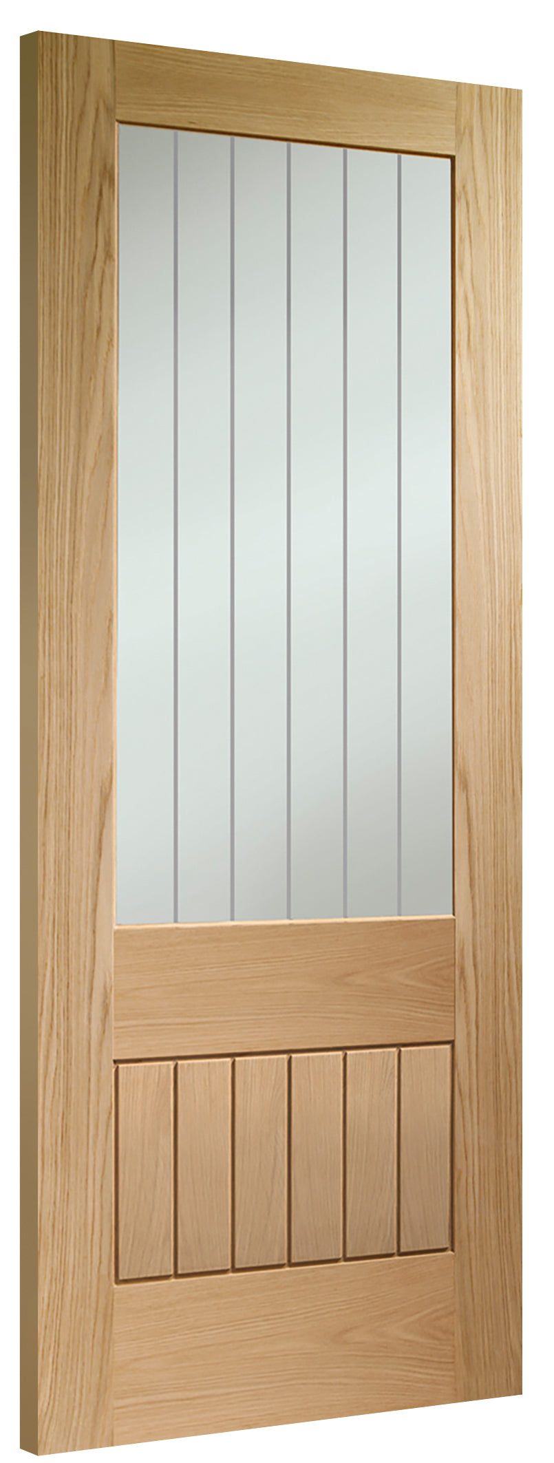 XL Joinery Internal Original Oak Pre-Finished Suffolk 2XG (Clear Etched Glass)