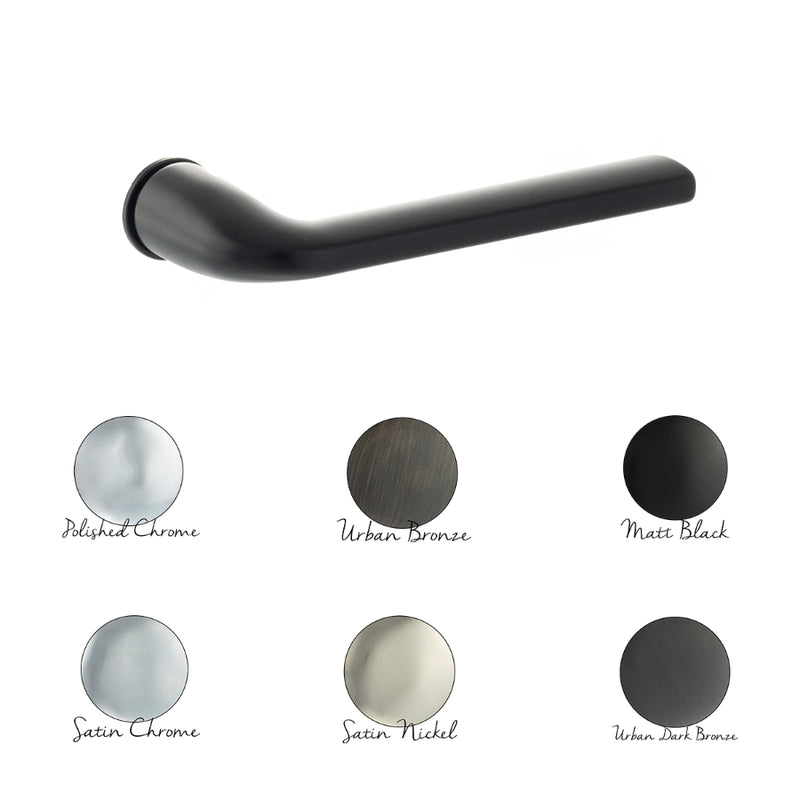 Forme Milly Lever Door Handle on Concealed Round Rose - Matt Black