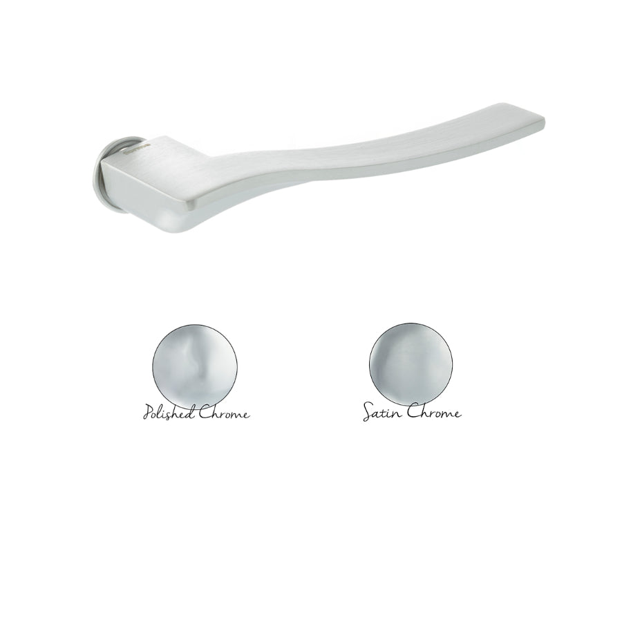 Forme Olimpia Lever Door Handle on Concealed Round Rose - Polished Chrome