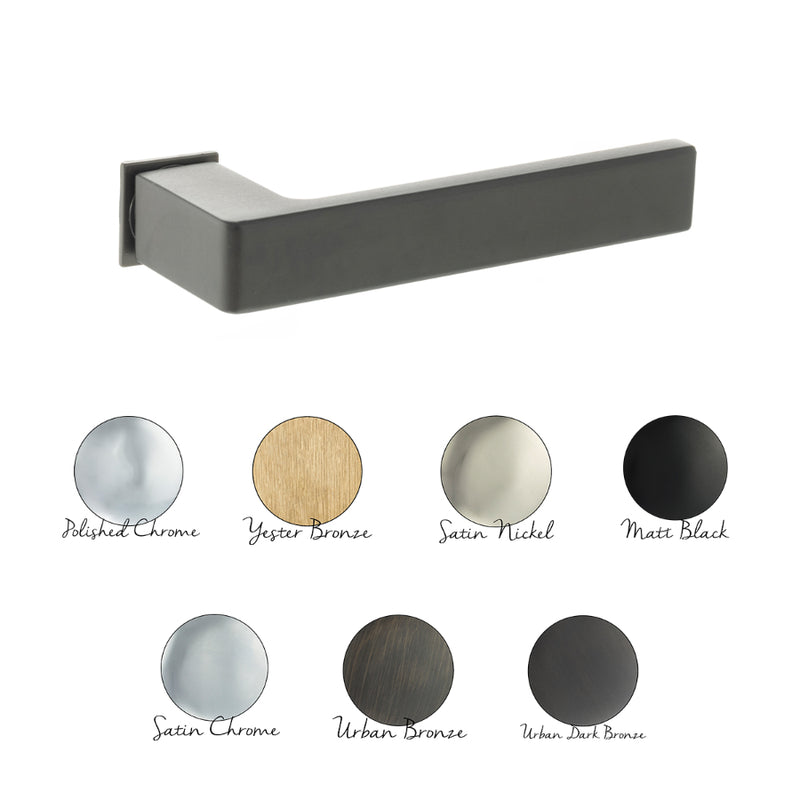 Forme Asti Lever Door Handle on Concealed Square Rose - Satin Nickel