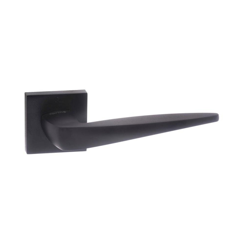 Atlantic Forme Foglia on Square Rose (Matt Black) - Door Supplies Online