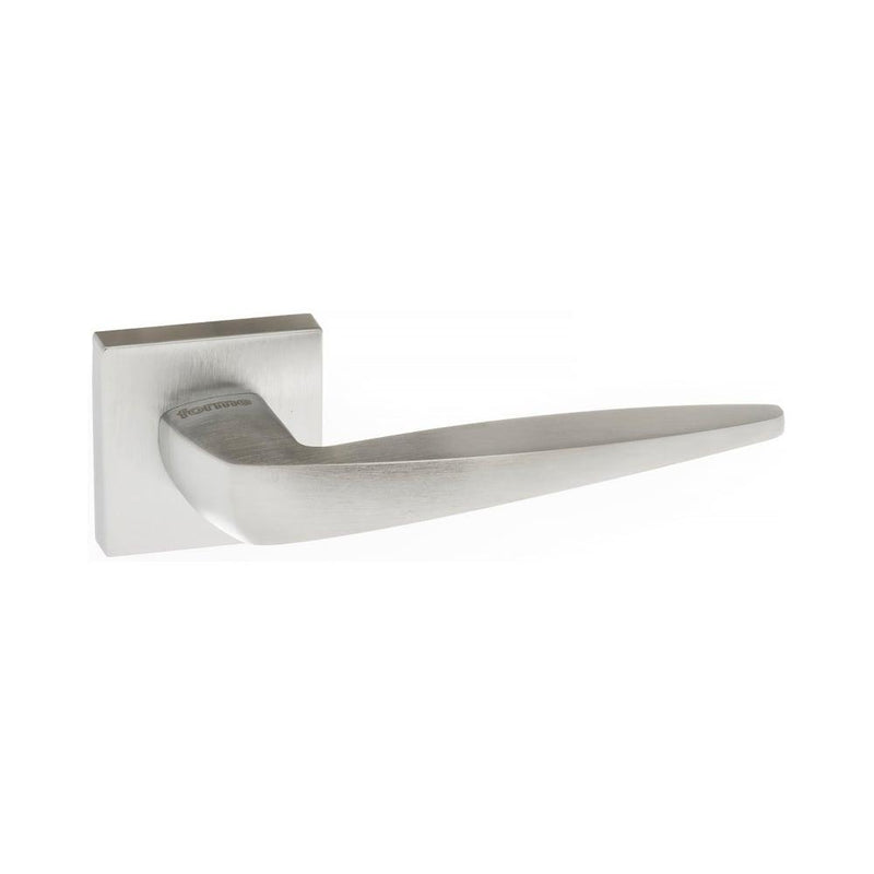 Atlantic Forme Foglia on Square Rose (Satin Chrome) - Door Supplies Online