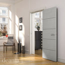 Deanta Flush Light Grey Ash Horizontal Inlay FD60 Internal door