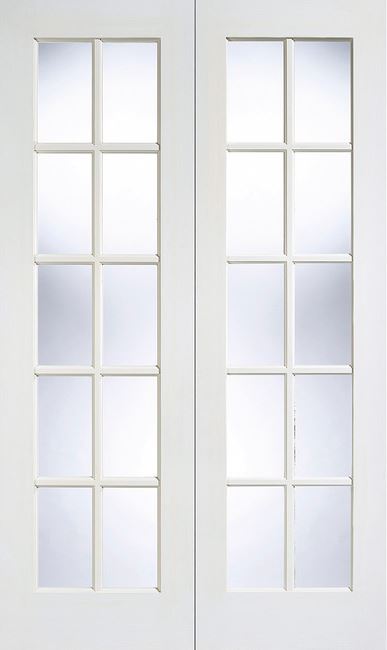 LPD Solid White Primed GTPSA Glazed Pair Internal door