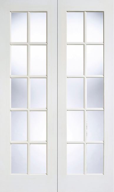 LPD Solid White Primed GTPSA Glazed Pair Internal door