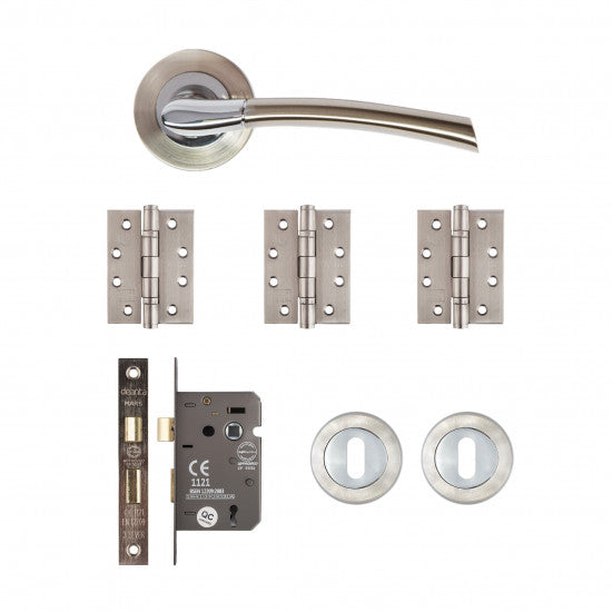 Deanta Hera Mortice Kit - Satin Nickel Chrome