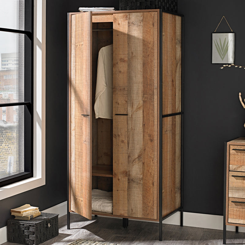 LPD Hoxton 2 Door Wardrobe Distressed