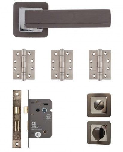 Deanta Invictus Bathroom Latch Kit (Matt Black Satin)