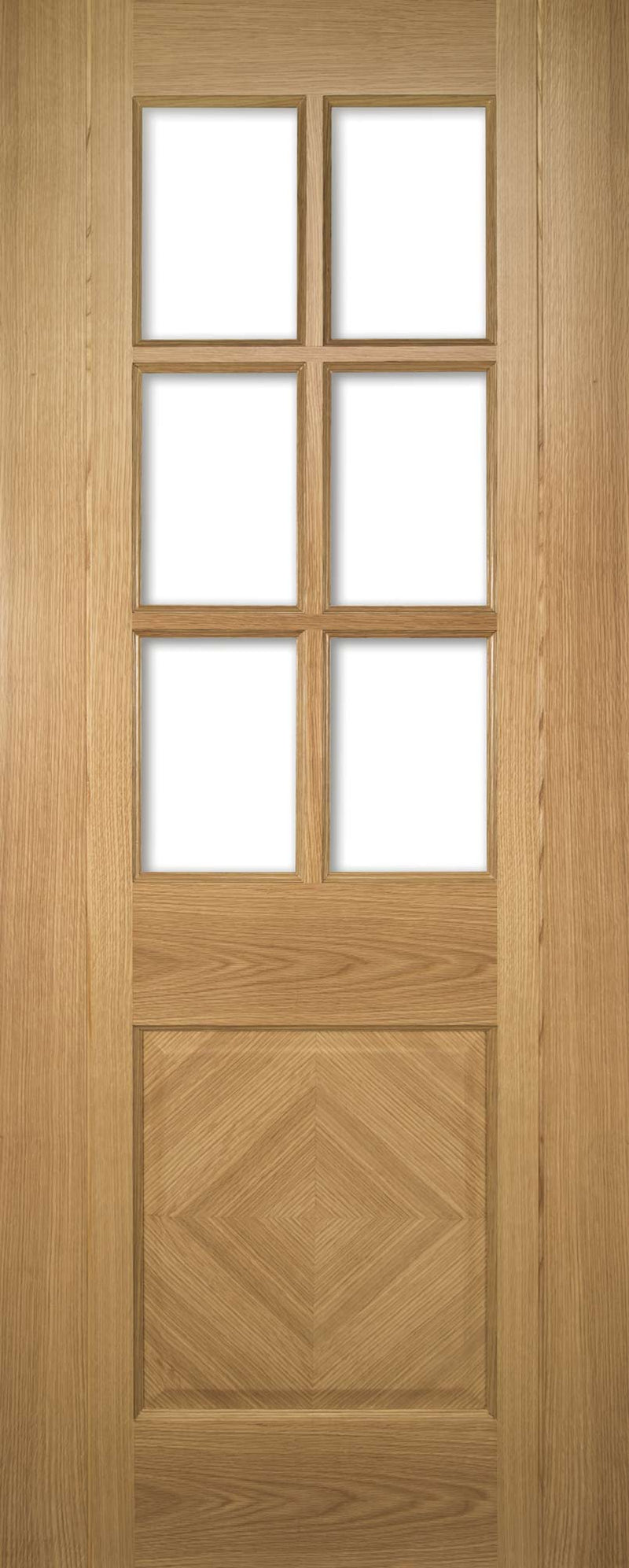 Pre-Assembled Oak Kensington Glazed Pre-finished Door Set