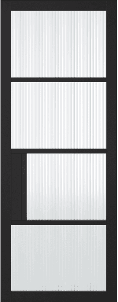 LPD Black Primed Chelsea 4L Reeded Glass Internal door