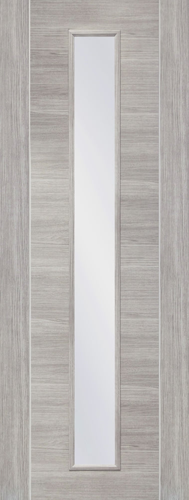 XL Joinery Laminate White Grey Palermo Clear Glass Internal door