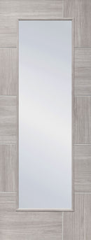 XL Joinery Laminate White Grey Ravenna Clear Glass Internal door