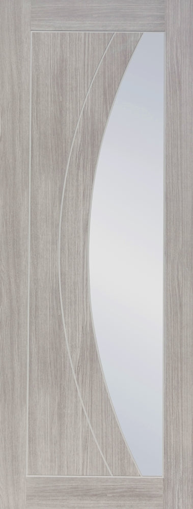 XL Joinery Laminate White Grey Salerno Clear Glass Internal door