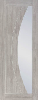 XL Joinery Laminate White Grey Salerno Clear Glass Internal door