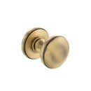Atlantic Edison Solid Brass Domed Mortice Knob on Concealed Fix Rose - Antique Brass - Door Supplies Online