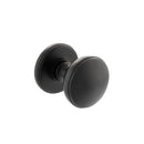 Atlantic Edison Solid Brass Domed Mortice Knob on Concealed Fix Rose - Matt Black - Door Supplies Online