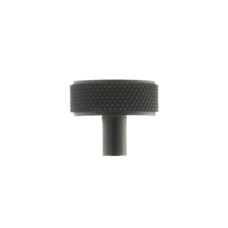 Atlantic Hargreaves Disc Knurled Cabinet Knob on Concealed Fix - Matt Black