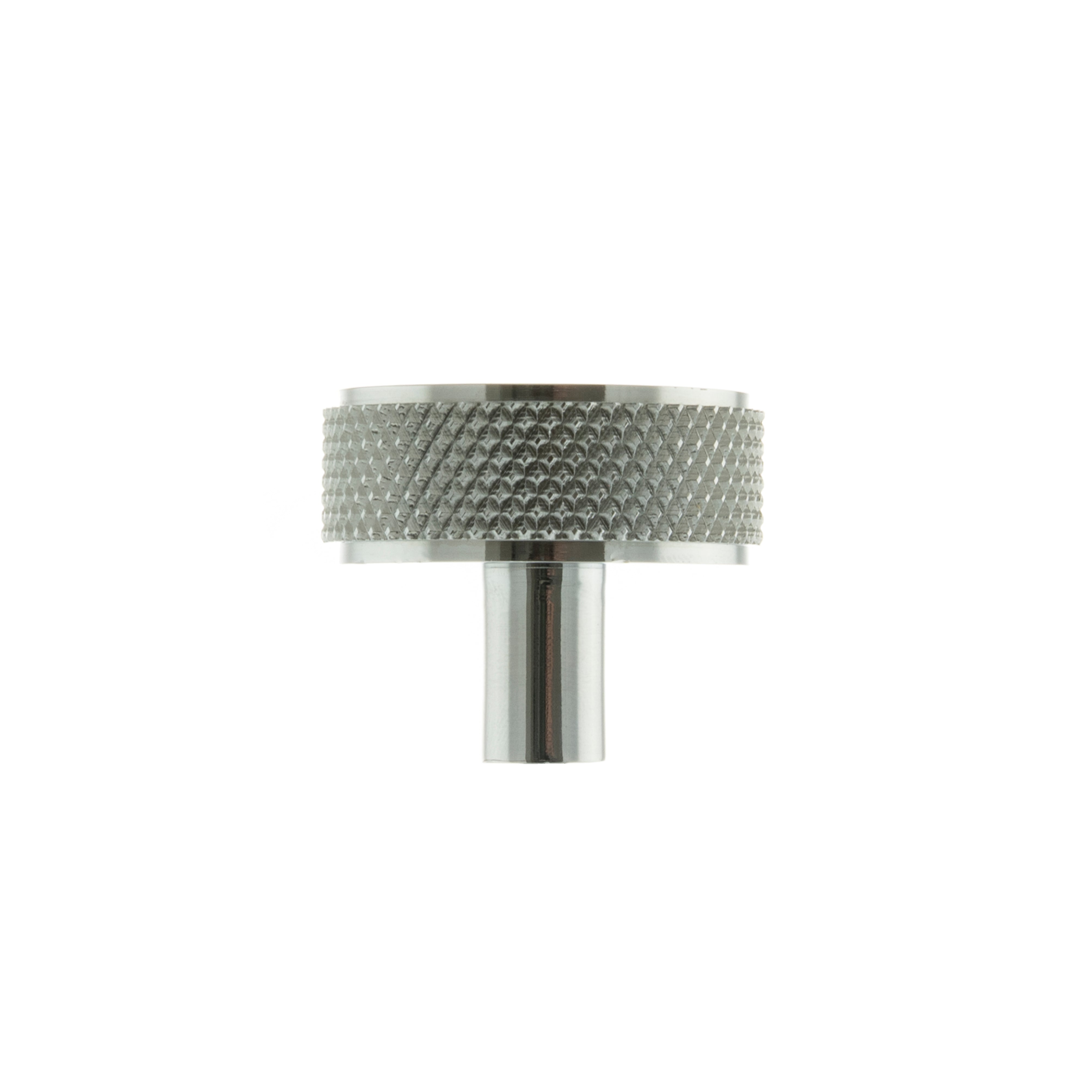 Atlantic Hargreaves Disc Knurled Cabinet Knob on Concealed Fix - Polished Chrome