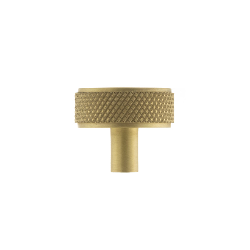 Atlantic Hargreaves Disc Knurled Cabinet Knob on Concealed Fix - Satin Brass