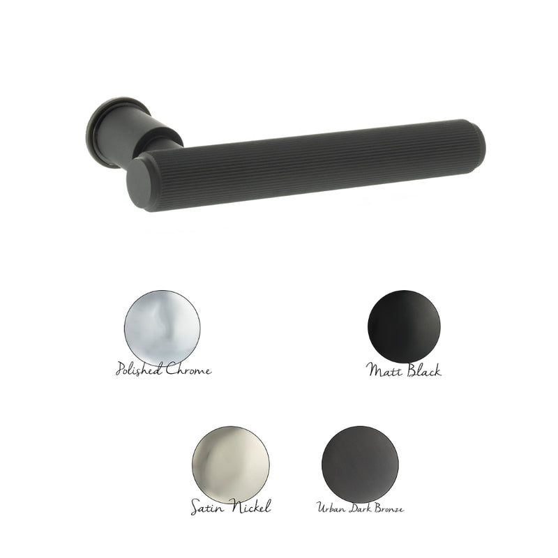 Millhouse Brass Stephenson Lever Door Handle on Concealed Round Rose - Satin Nickel