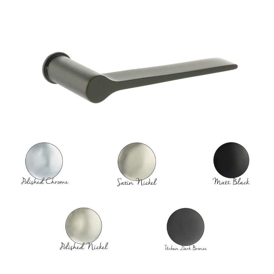 Millhouse Brass Brindley Lever Door Handle on Concealed Round Rose - Polished Chrome