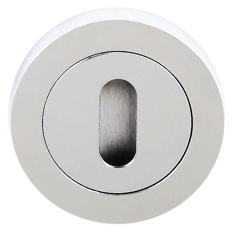 Atlantic Key Escutcheon on Round Rose - Polished Chrome
