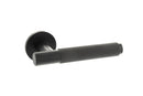 Atlantic Crompton Designer Lever on 5mm Slimline Round Rose - Matt Black - Door Supplies Online