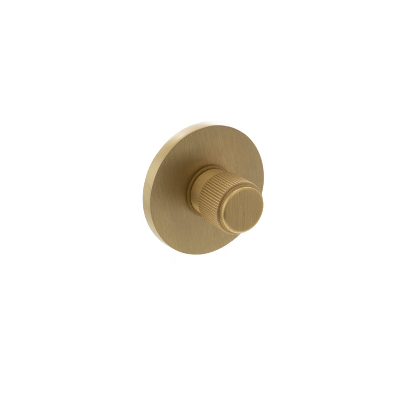 Atlantic Linear WC Turn and Release on 5mm Slimline Round Rose - Satin Brass