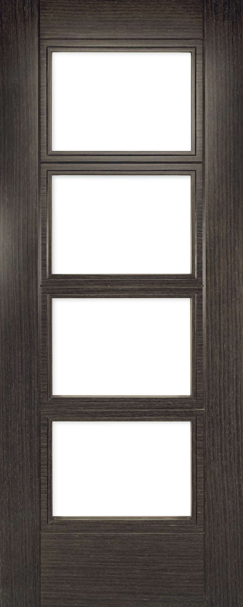 Pre-finished Dark Grey Ash Montreal Clear Glazed Door Kit