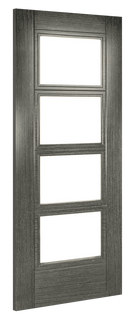 Deanta Dark Grey Ash Montreal Glazed Fire Door