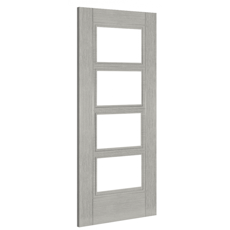 Deanta Light Grey Ash Montreal Clear Glazed FSC Internal door