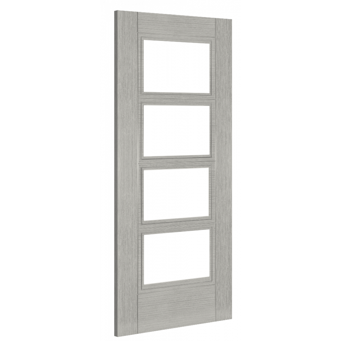 Deanta Light Grey Ash Montreal Clear Glazed Firedoor FSC