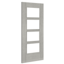 Deanta Light Grey Ash Montreal Clear Glazed Firedoor