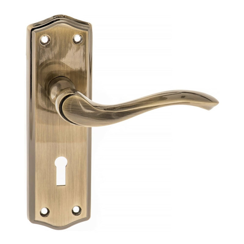 Atlantic Warwick Lever on Key Backplate (Antique Brass)