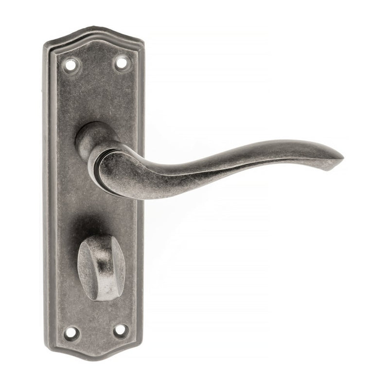 Atlantic Warwick Lever on WC Turn Backplate (Distressed Silver)