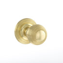 Atlantic Ripon Round Reeded Knob (Polished Brass)